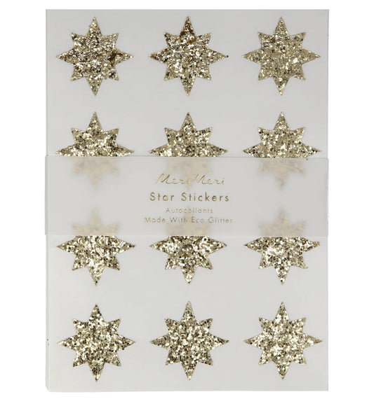 Meri Meri - Gold Eco Glitter Star Stickers