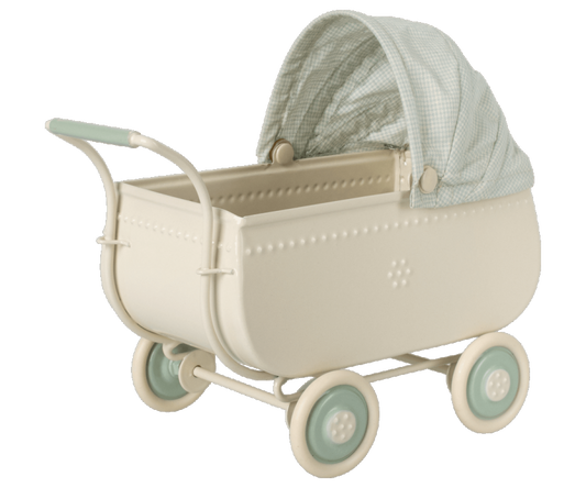 Maileg - Pram, Micro - Blue