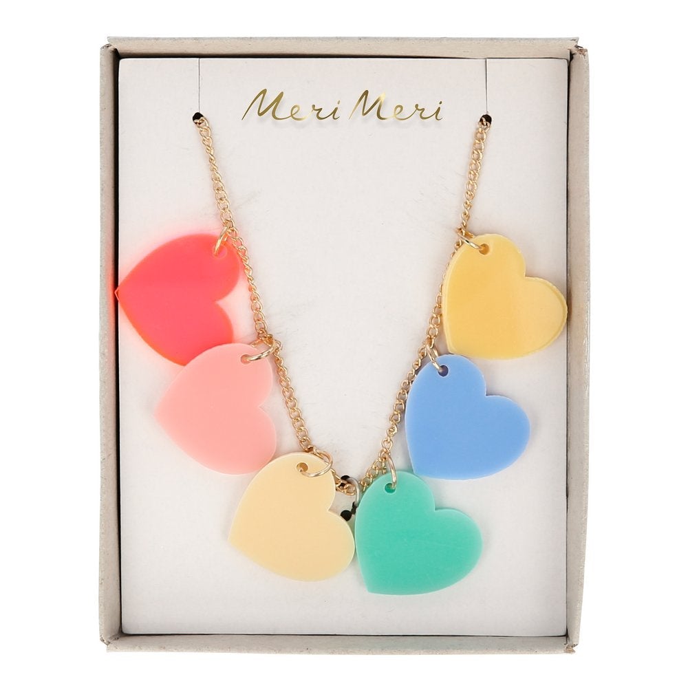 Meri Meri - Rainbow Hearts Necklace