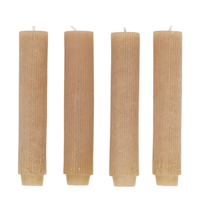 Unscented Pleated Taper Candle in a Box - Linen