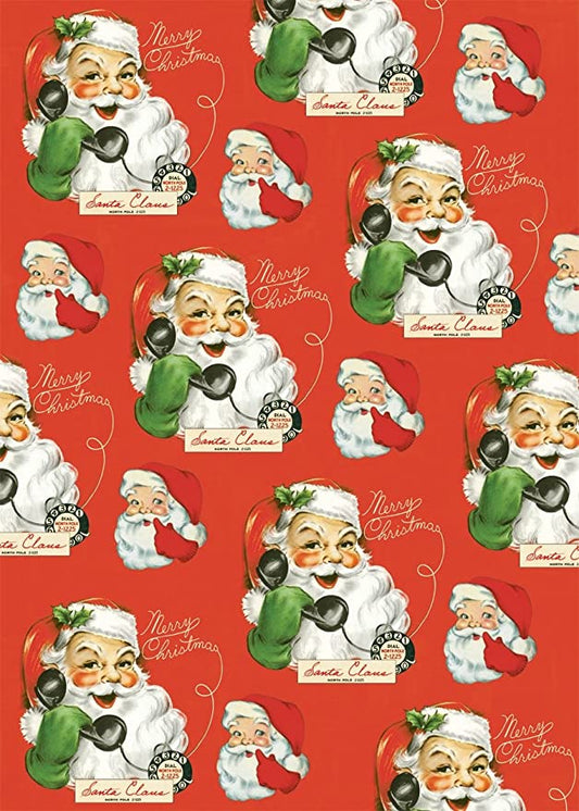 Cavallini Papers & Co - Hello Santa Wrap Sheet - 20” X 28”