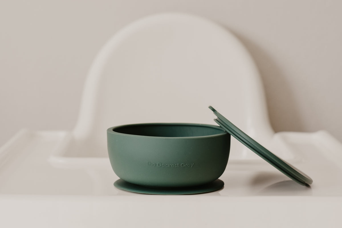 The Dearest Grey - Silicone Suction Bowl - Emerald