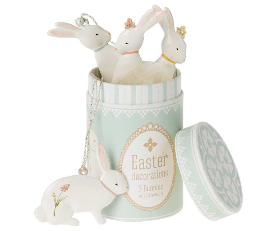 Maileg - Easter Bunny Ornaments, 5 Pcs.