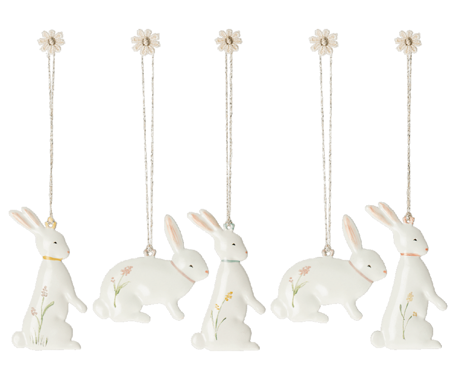 Maileg - Easter Bunny Ornaments, 5 Pcs.