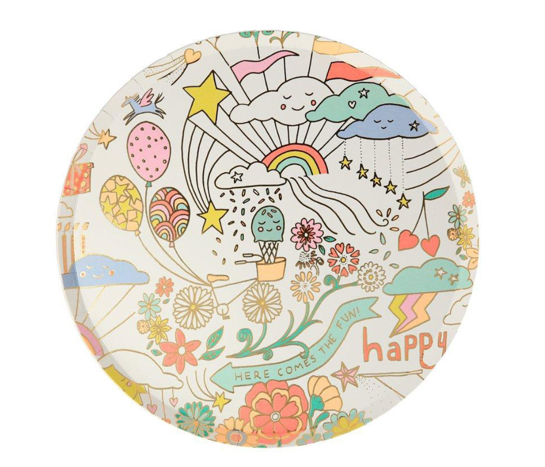 Meri Meri - Happy Doodle Side Plates