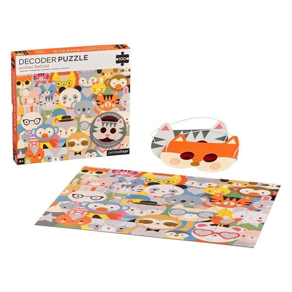Petit Collage - Animal Festival 100 Piece Decoder Puzzle