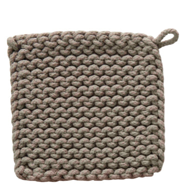 Cotton Crochet Hot Pads - Grey