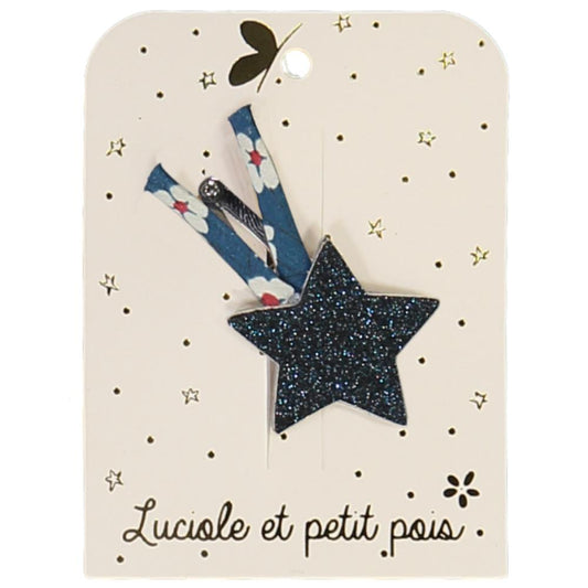 Luciole et Petit Pois - Shooting Star Hair Clip - Blue Glitter