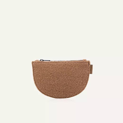 Monk and Anna Half Moon Wallet - wool cacao