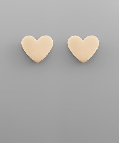 Heart Clay Stud Earrings - Ivory