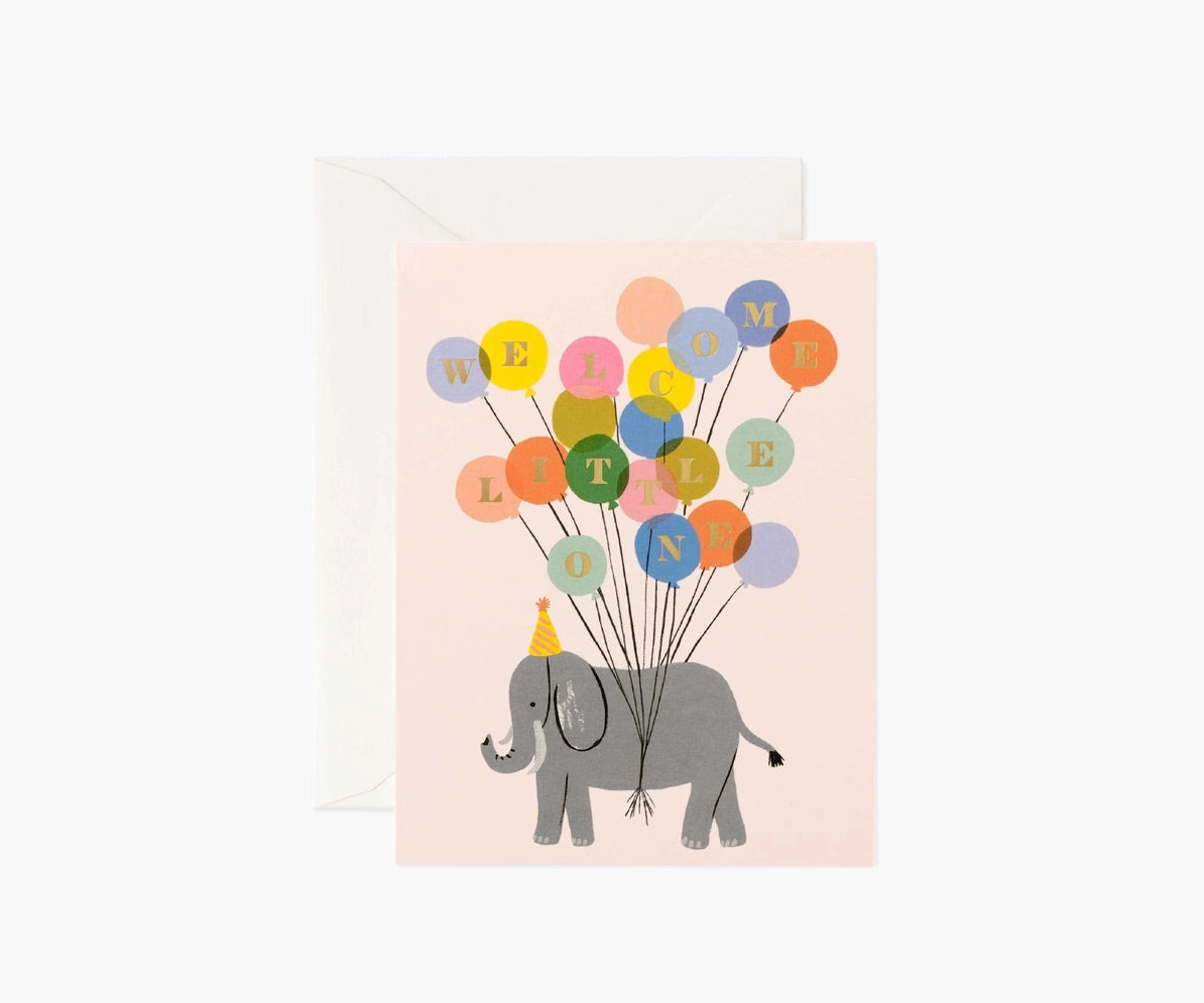 Rifle Paper Co. - Baby Card - Welcome Elephant