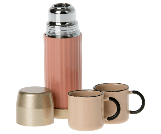 Maileg - Thermos and Cups Set, Soft Coral
