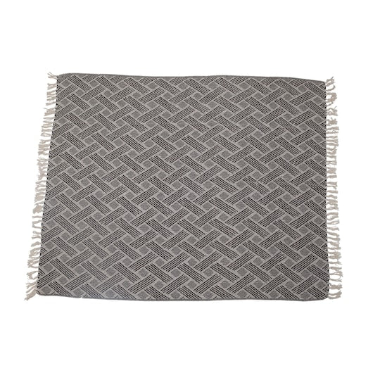 Bloomingville - Cotton Throw Blanket - Grey