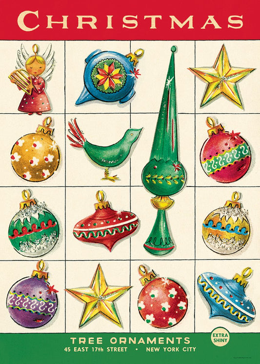 Cavallini Papers & Co - Christmas Ornaments Wrap Sheet - 20” X 28”