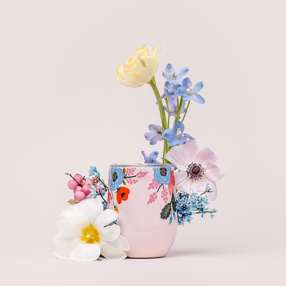 Corkcicle x Rifle Paper Co. - 12 oz Stemless - Lively Floral Blush