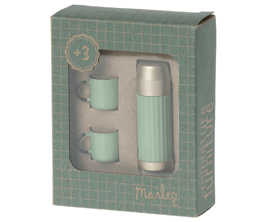 Maileg - Thermos and Cups Set, Mint