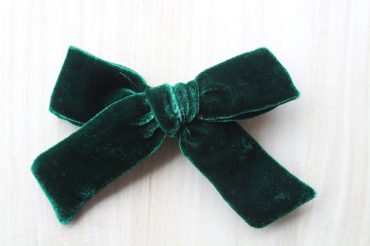 Handmade Bow - Madeline Velvet - Forest