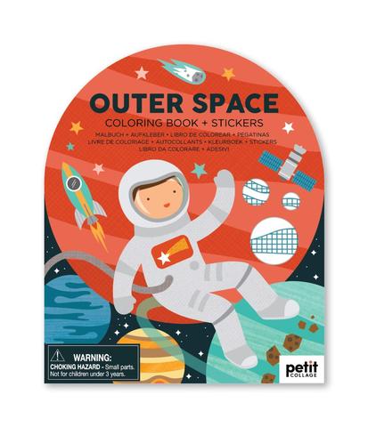 Petit Collage - Coloring Book + Stickers - Outer Space