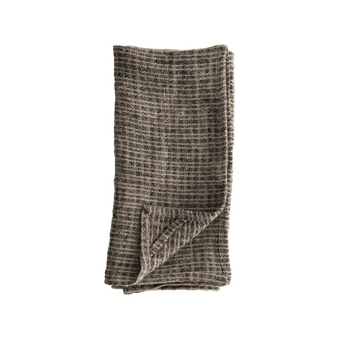 Sanna Picks - Linen Tea Towel - Natural and Black