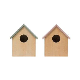 Decorative Wood Storage Birdhouse - blue