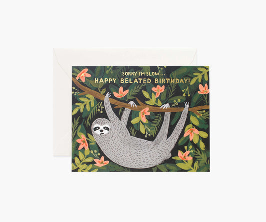 Rifle Paper Co. - Sloth Belated Birthday Card