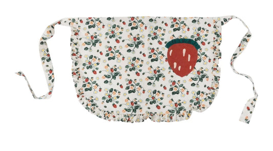 Cotton Apron with Strawberry Applique