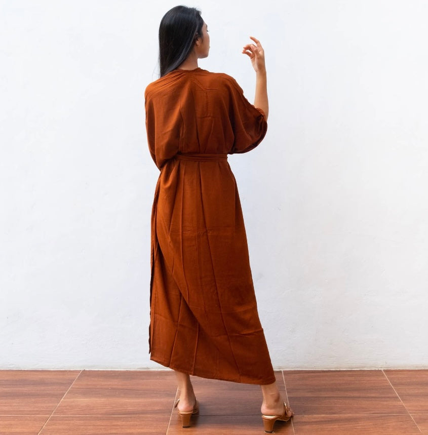 Rayon Kimono Cover Up - Copper