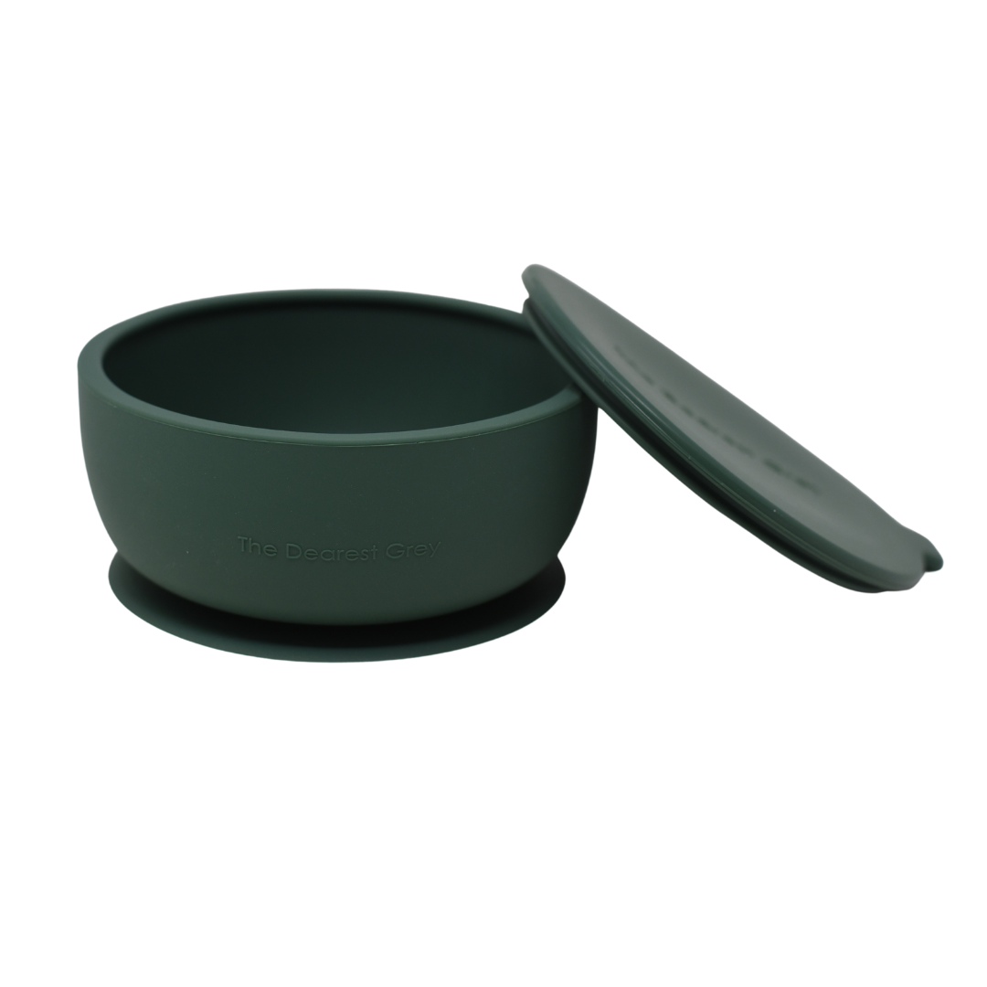 The Dearest Grey - Silicone Suction Bowl - Emerald