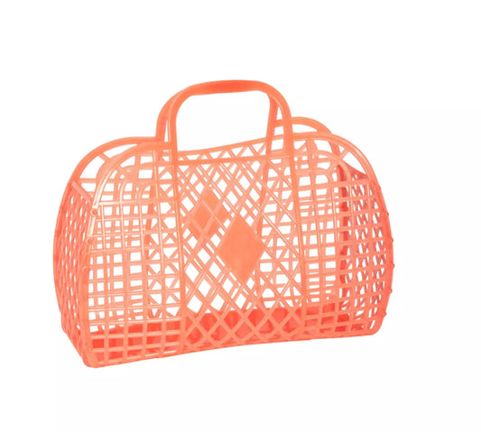 Sunjellies - Small Retro Basket - Neon Orange
