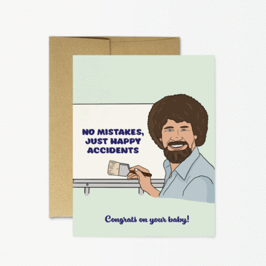 Party Mountain Paper Co. - Bob Ross Baby Card