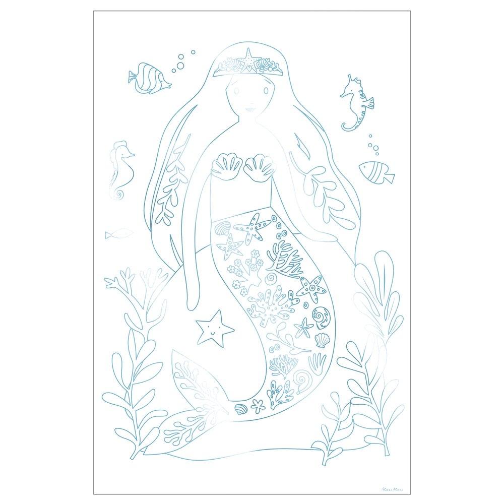 Meri Meri - Coloring Poster -Mermaid