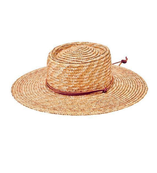 San Diego Hat Company - Women's wheat straw hat with leather chin cord