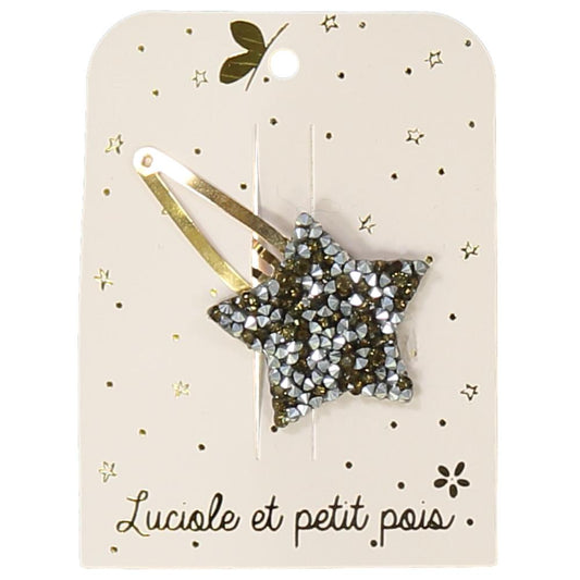 Luciole et Petit Pois - Star Hair Clip - Silver and Bronze Rhinestone