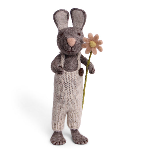 Én Gry & Sif - Felt Grey Bunny with Pants - Large