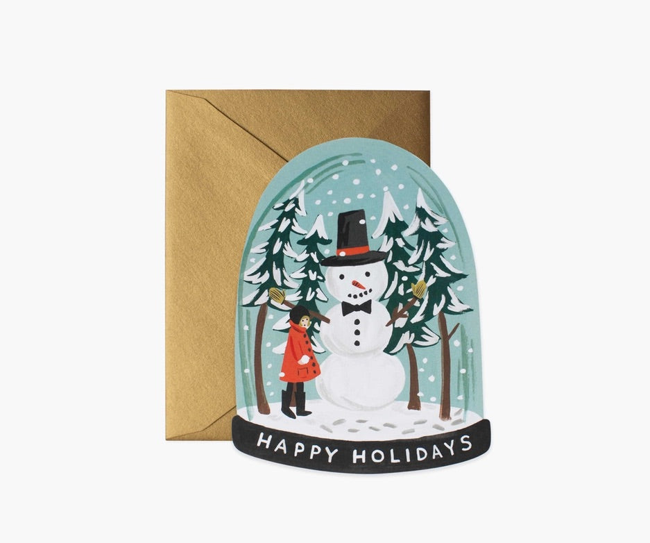 Rifle Paper Co. - Die Cut Christmas Card - Snowglobe