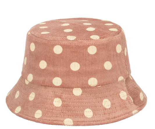 San Diego Hat Company - Kids Corduroy Bucket Hat - Polka Dot Blush