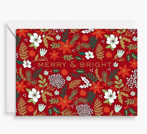 Merry + Bright Floral Holiday Card Set