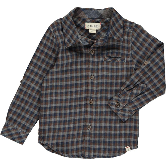 Me & Henry - Atwood Woven Shirt - Brown/Grey Plaid