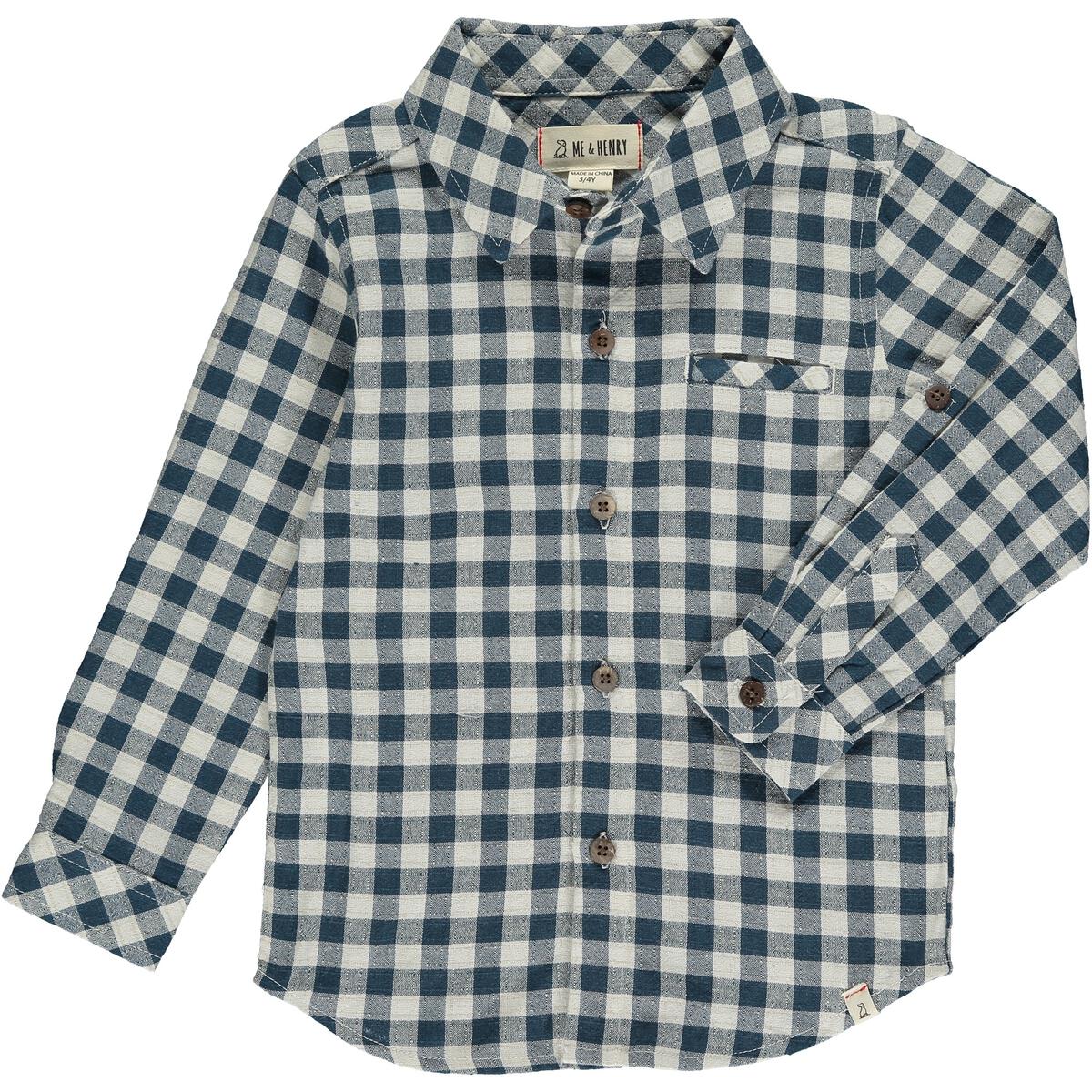 Me & Henry - Atwood Woven Shirt - Teal/White Plaid