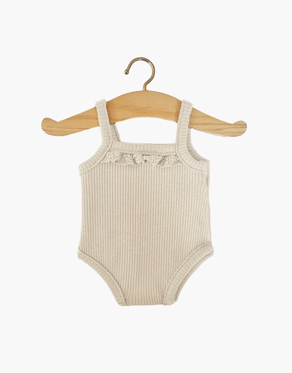 Minikane - Sleeveless Bodysuit - Linen + Lace