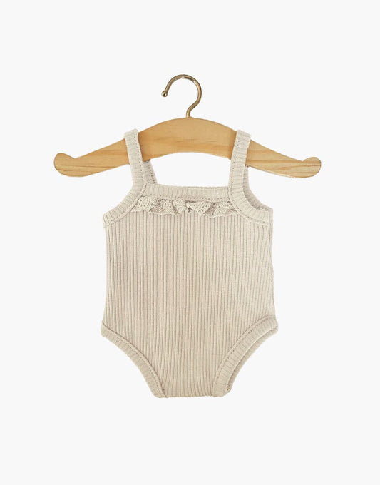 Minikane - Sleeveless Bodysuit - Linen + Lace