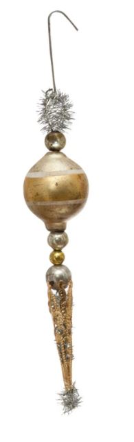 Ball Ornament with Beads and Tinsel