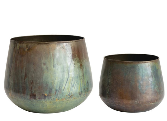 Bloomingville - Oxidized Metal Planter - Set of 2