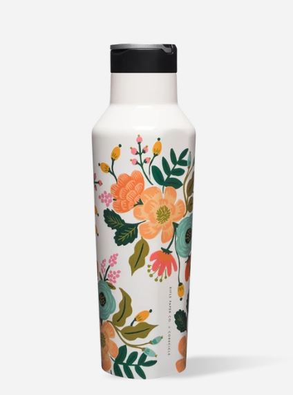 Corkcicle x Rifle Paper Co. - 20 oz Sport Canteen - Cream Lively Floral