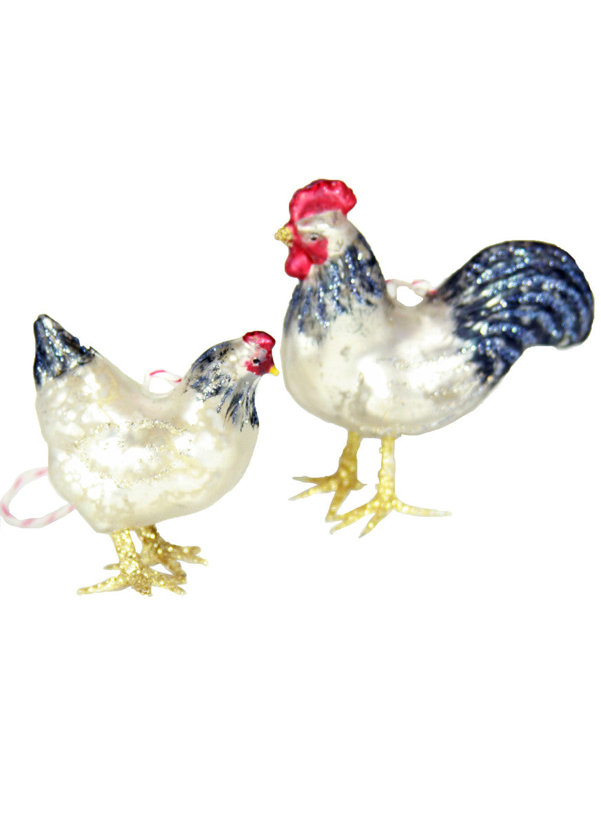 Cody Foster - Farmhouse Rooster + Hen Ornament