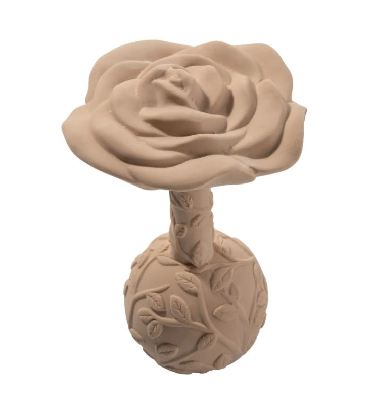 Natural Rubber Rattle Rose - Beige