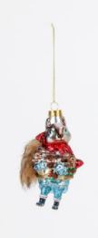 Glitterville - Woodland Blown Glass Ornament - Squirrel