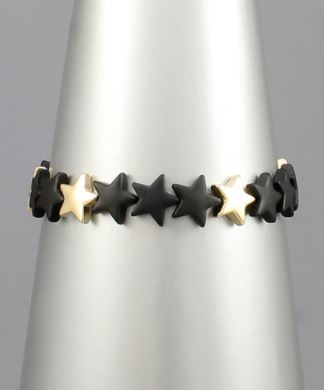 Star Bracelet- Matte Black and Gold