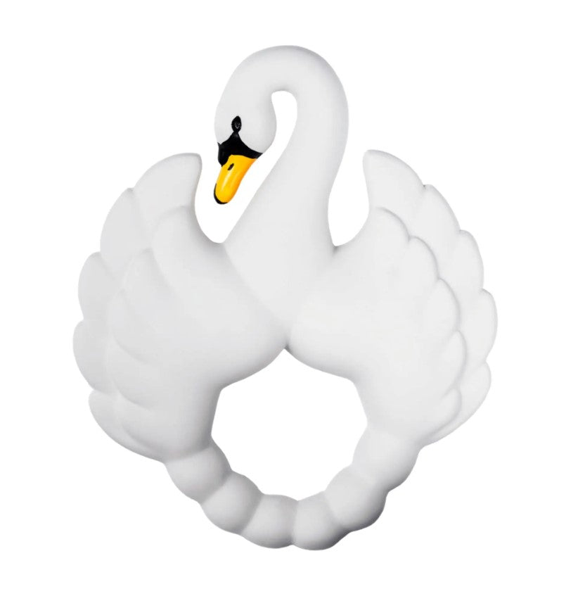 Natural Rubber Teether - Swan - White