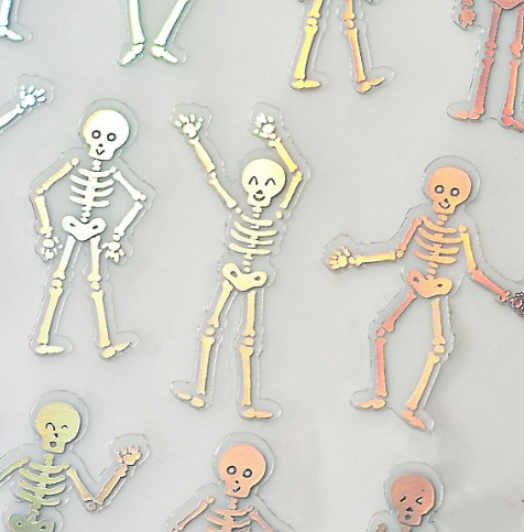 Dancing Skeleton Holographic Stickers